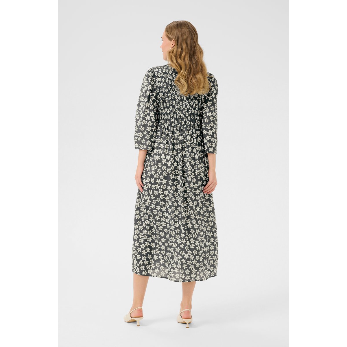 Dress gris turbulence/blanc/flower, KAFFE