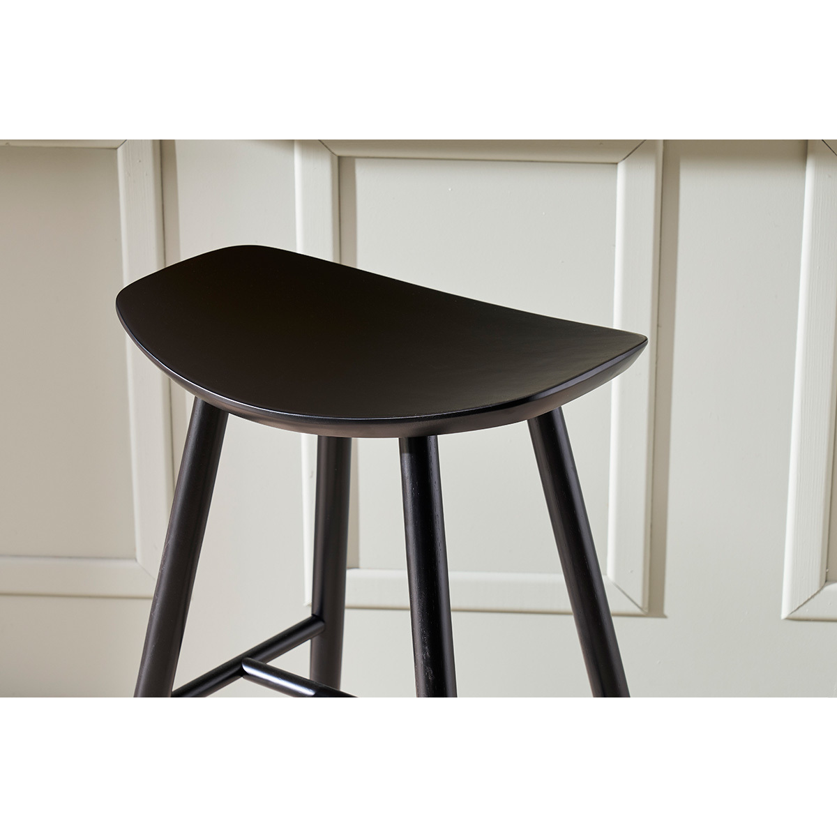 Tabouret de bar design H65 cm DEMORY noir, MILIBOO