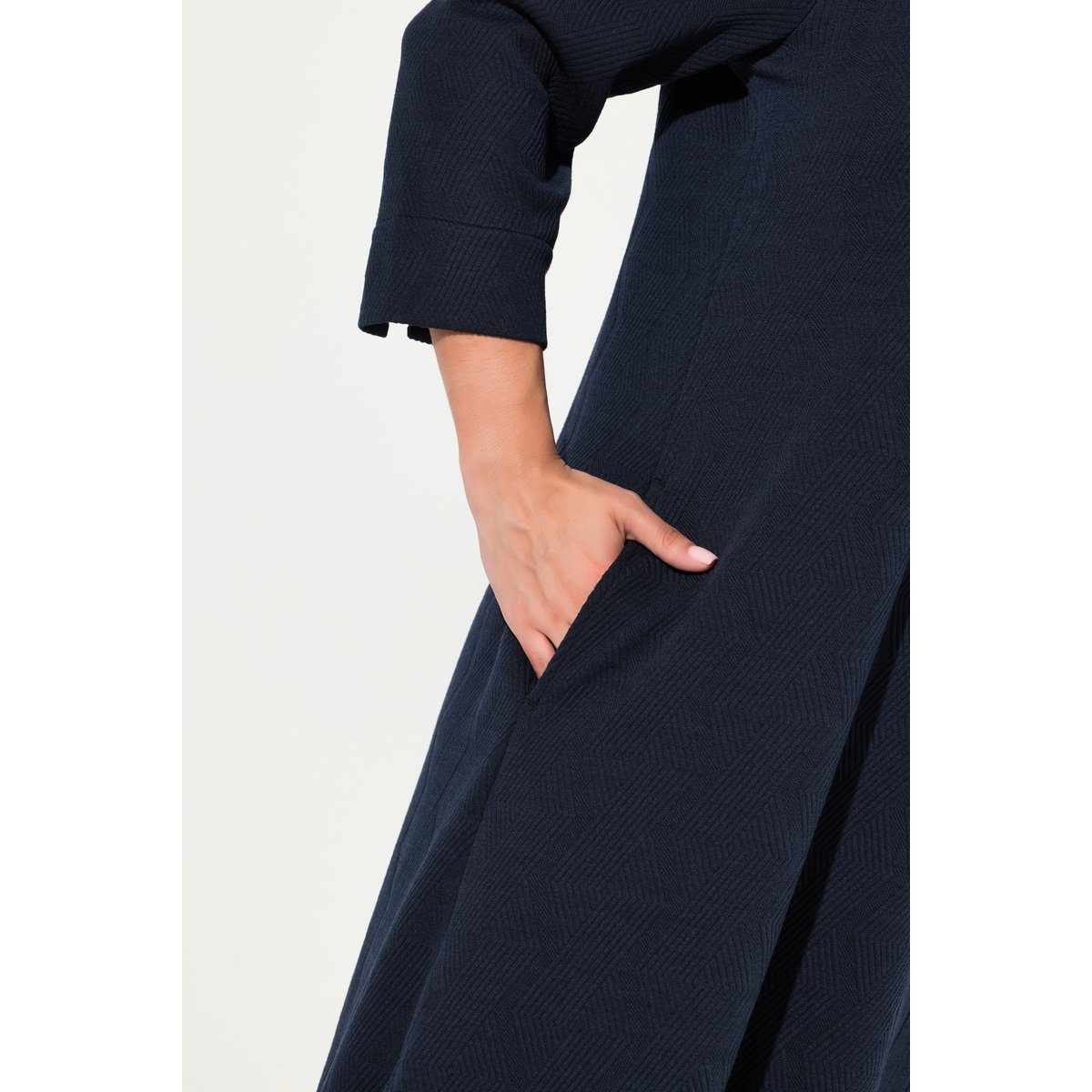 Robe en molleton, coupe évasée marine, ULLA POPKEN