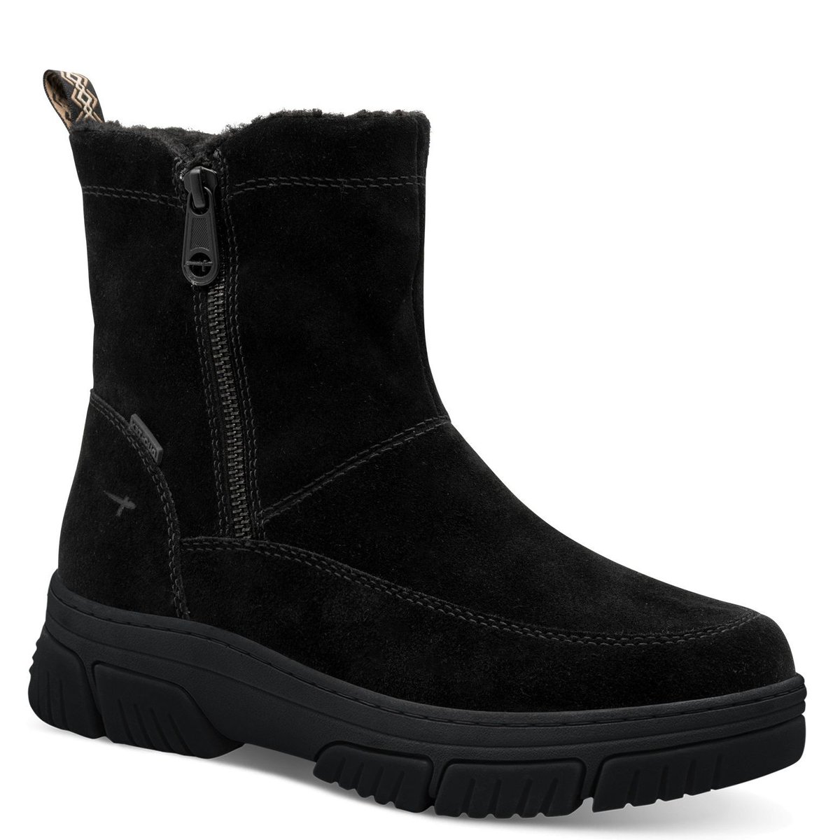 Bottine en cuir noir, TAMARIS