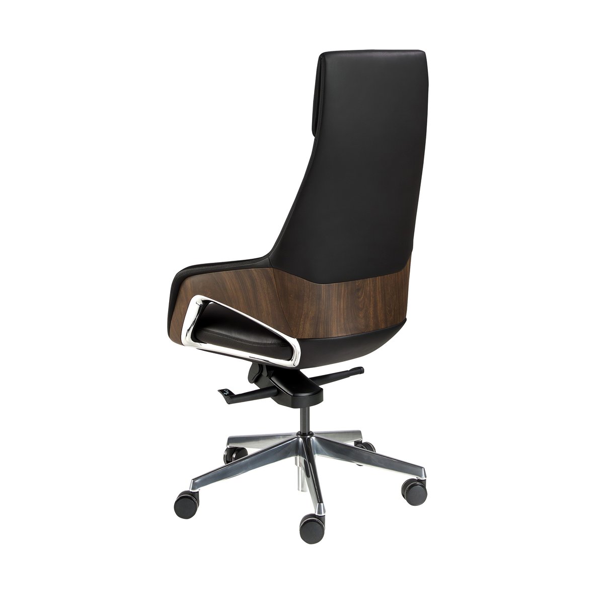Fauteuil de bureau pivotant en similicuir acier noir, ANGEL CERDA