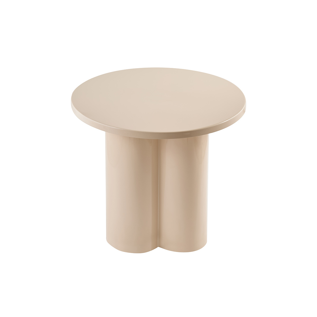 Table d'appoint design en métal émaillé beige D51 cm ZELIE beige, MILIBOO