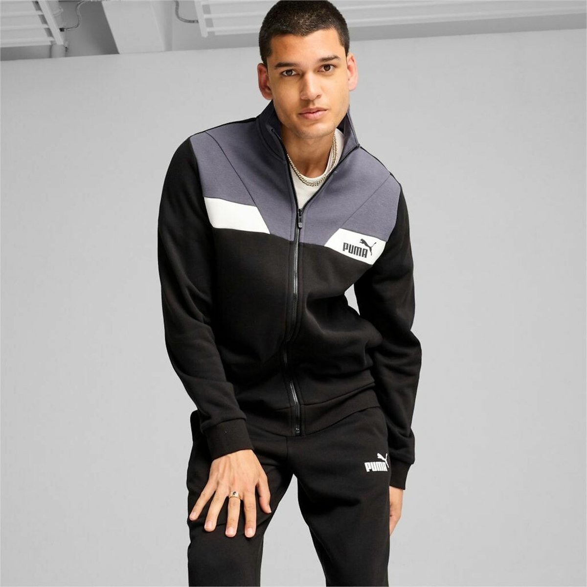 Ensemble de jogging petit logo en molleton noir, PUMA