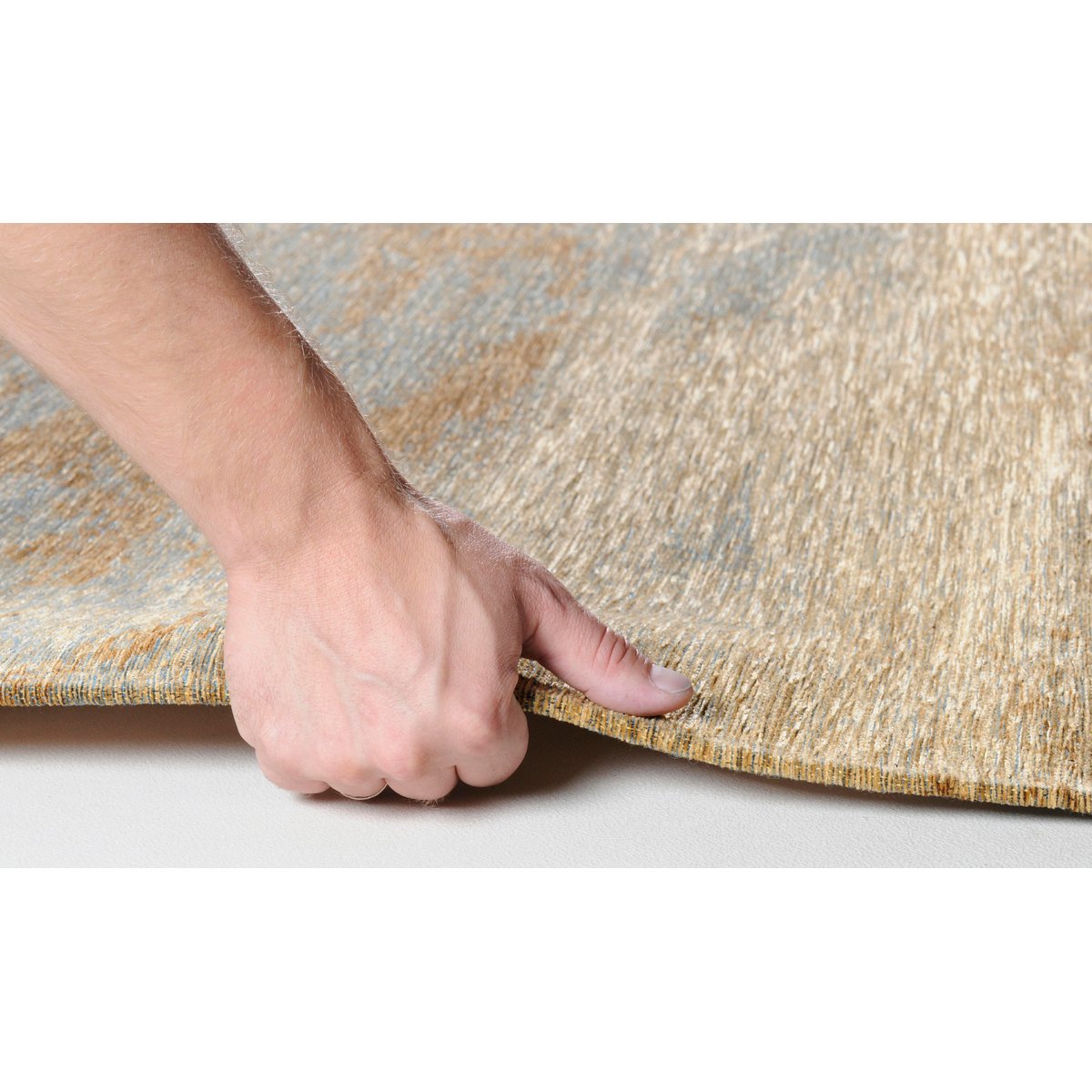 Tapis salon Heritage, tissé plat, brillant vert clair, THEKO