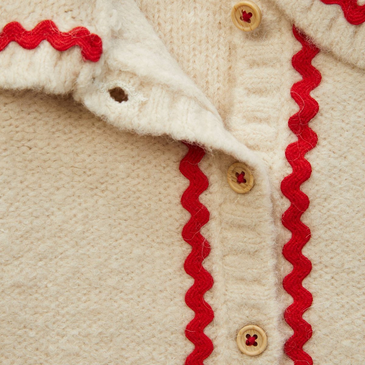 Cardigan col claudine beige melange, BOUT'CHOU