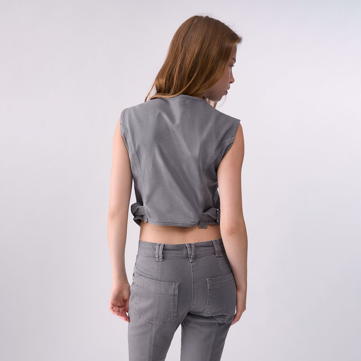 Gilet Ajusté Asymétrique gris, LIU JO