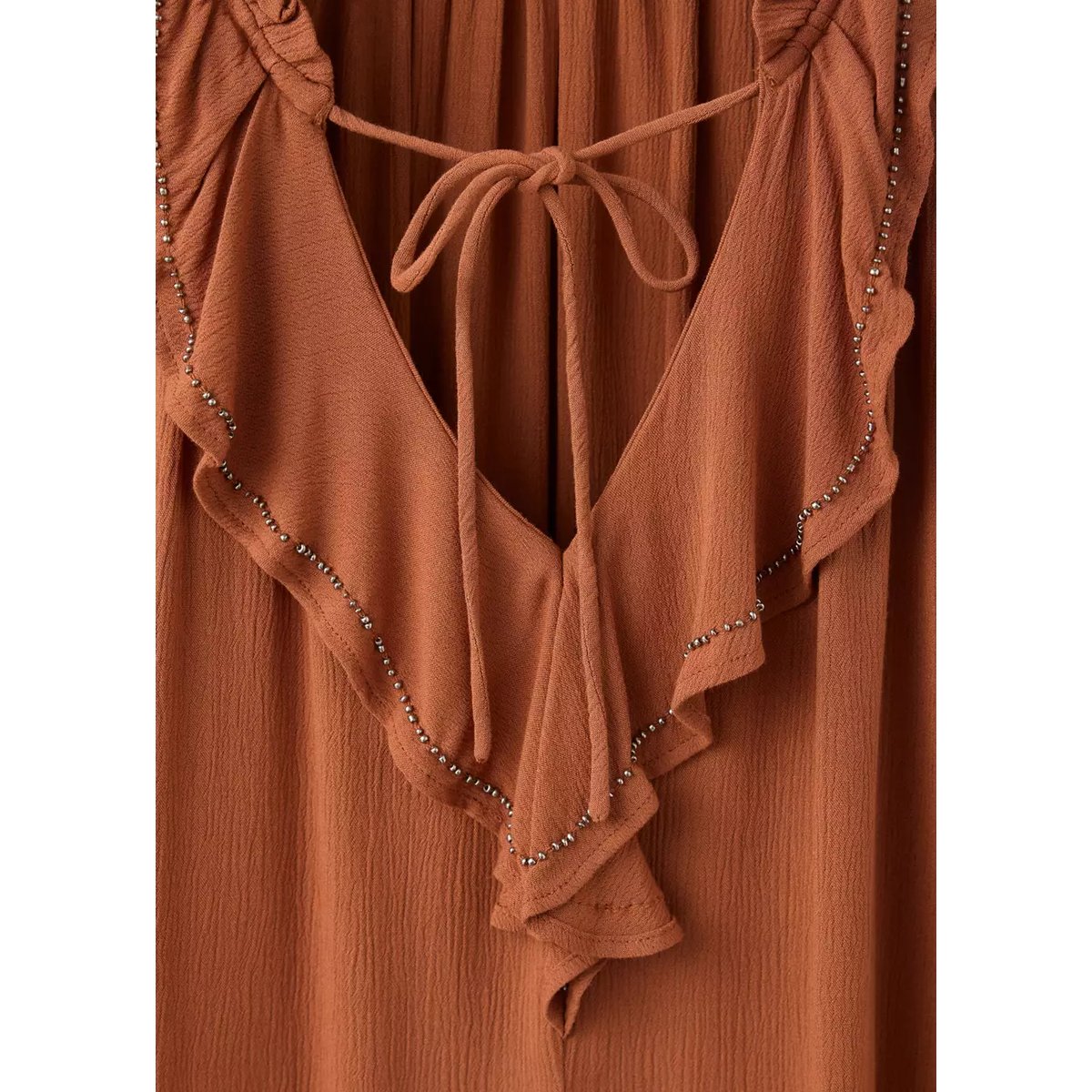 Blouse texturée volants ocre, MANGO TEEN