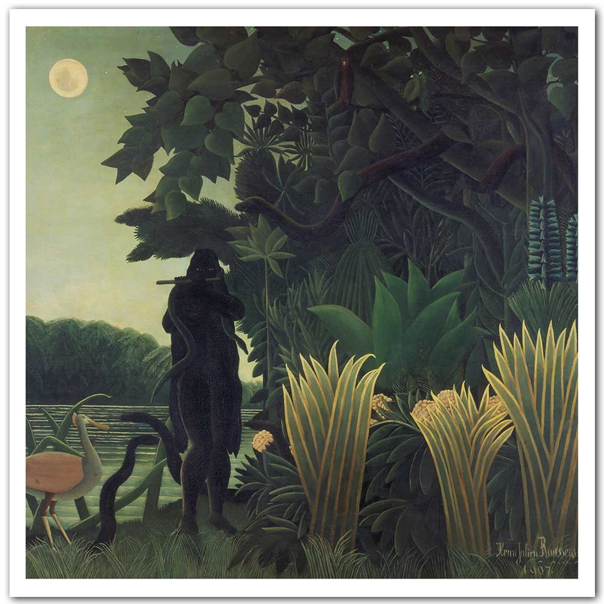 Poster La charmeuse de Serpents - Henri Rousseau affiche seule, HEXOA