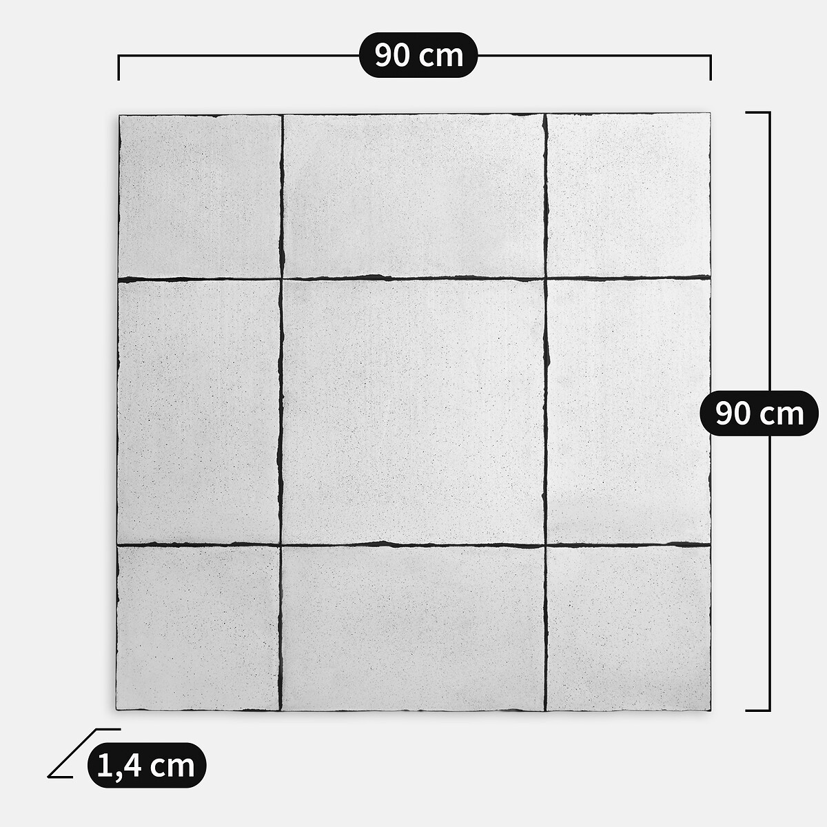 Specchio con effetto invecchiato, 90 x 90 cm, ARCO trasparente, LA REDOUTE INTERIEURS