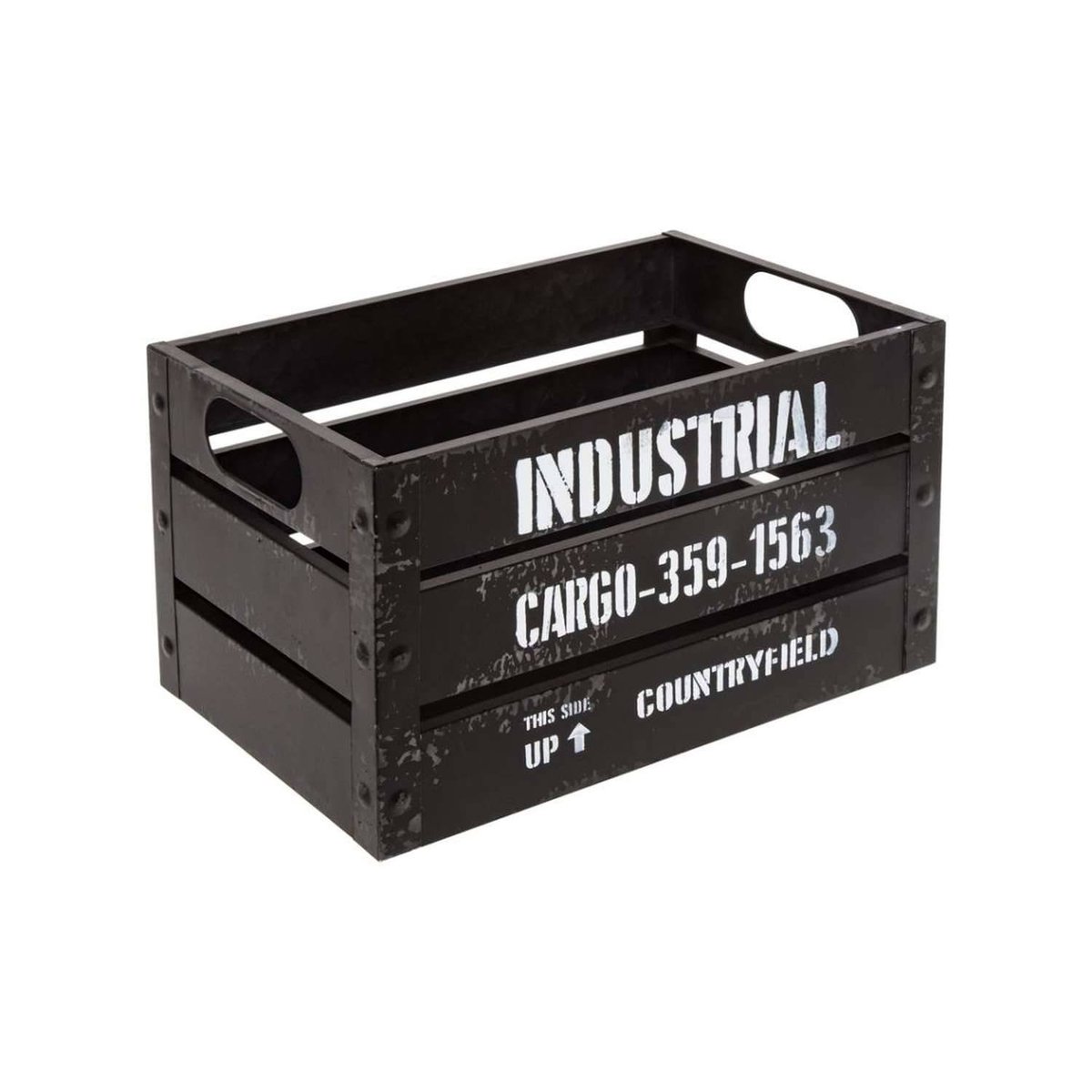 Lot de 3 cagettes de rangement encastrables en métal BILL noir, TOILINUX