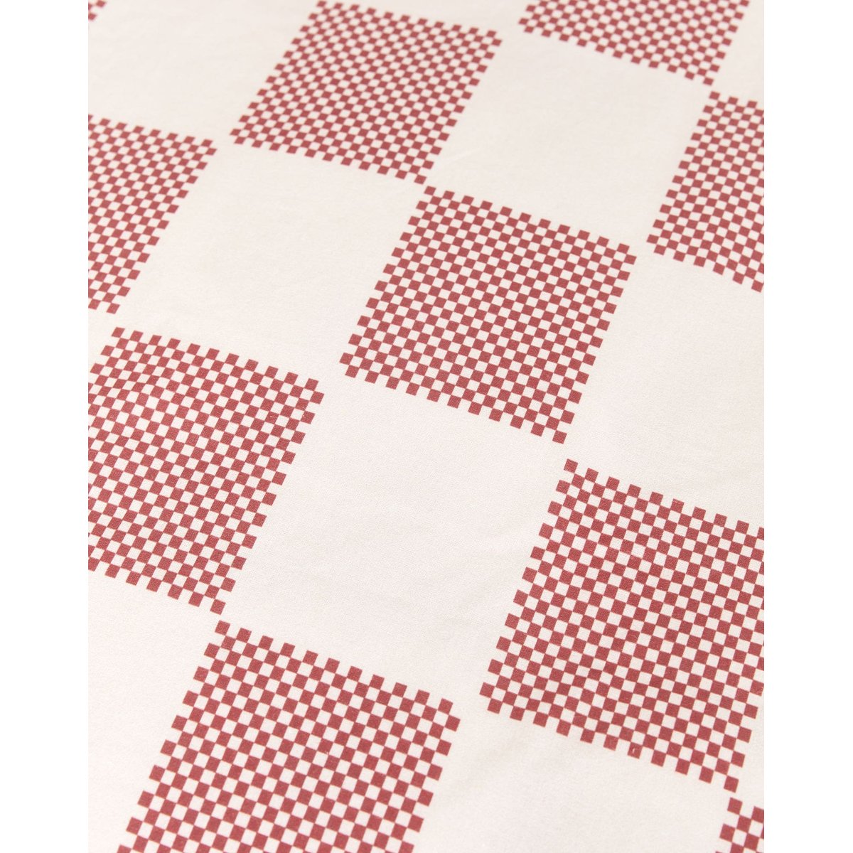 Housse de couette lit individuel Sheldon carreaux rouge brulé, NOBODINOZ