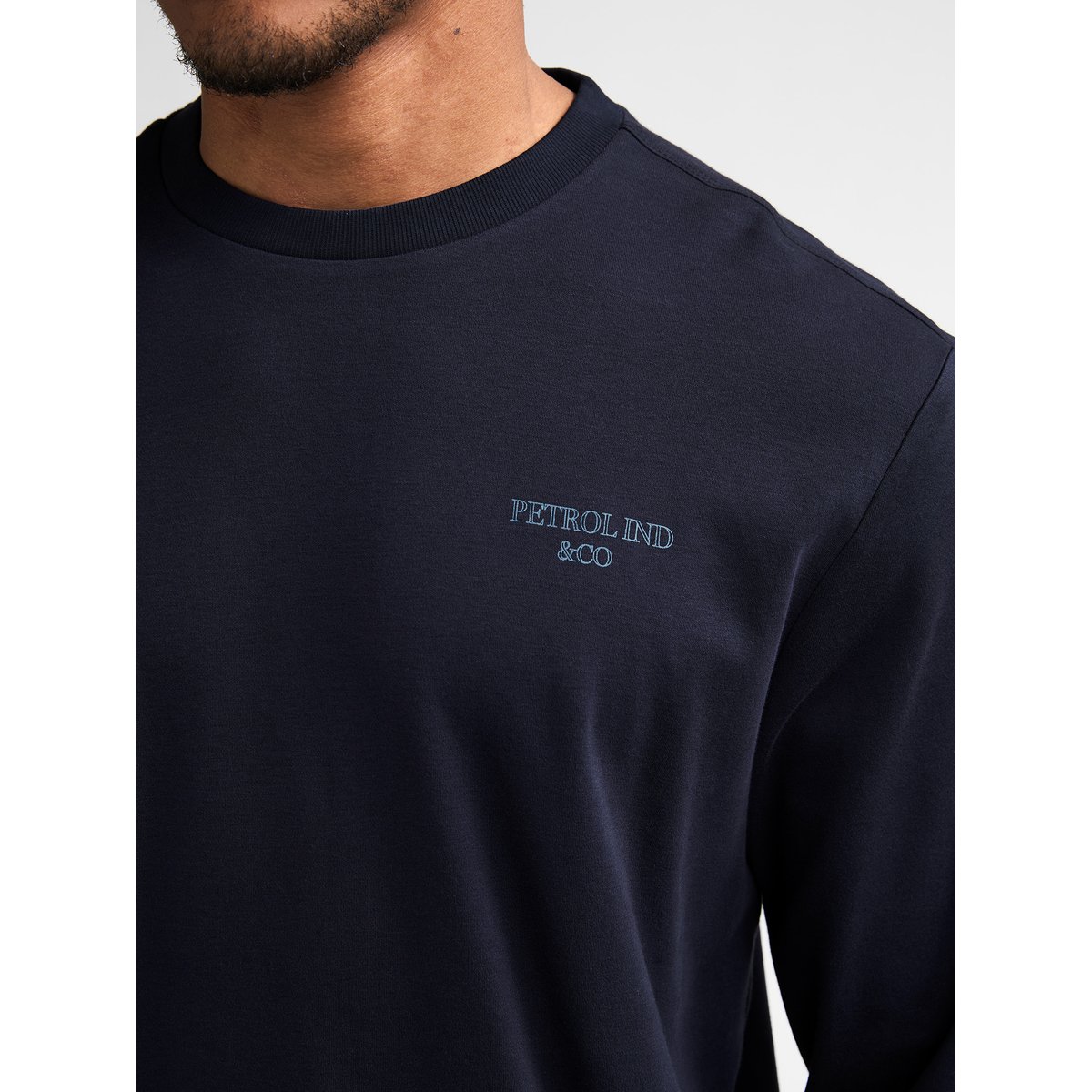 T-shirt manches longues en coton miller bleu royal navy, PETROL INDUSTRIES