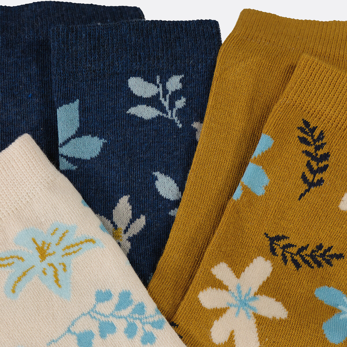 5er-Pack Socken mit Blumenmotiven bedruckt, LA REDOUTE COLLECTIONS