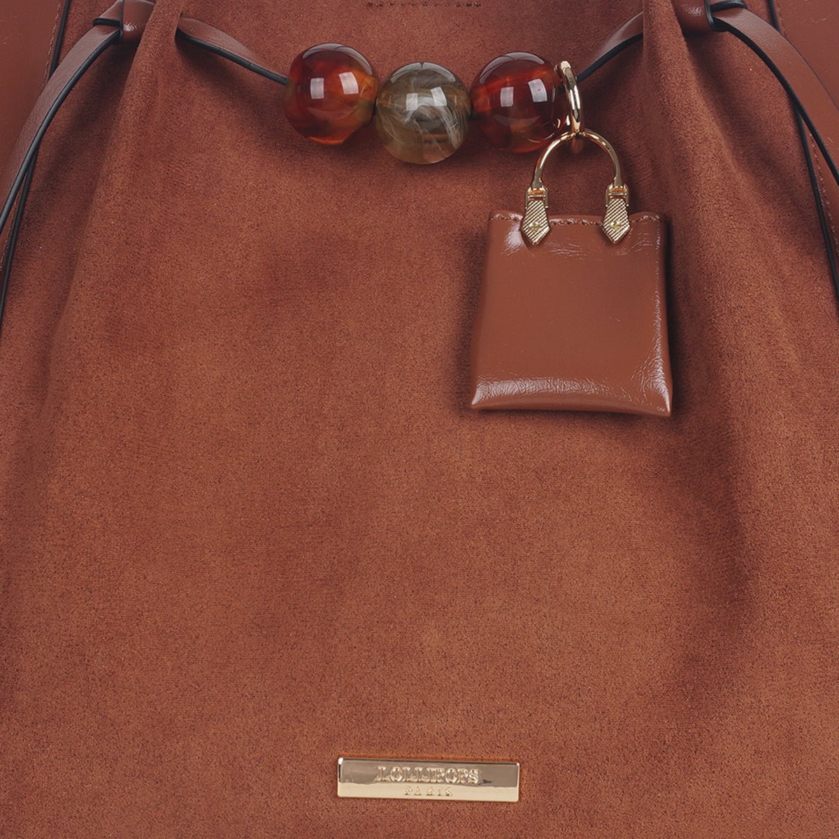 Grand sac shopper L Tarick camel,doré, LOLLIPOPS