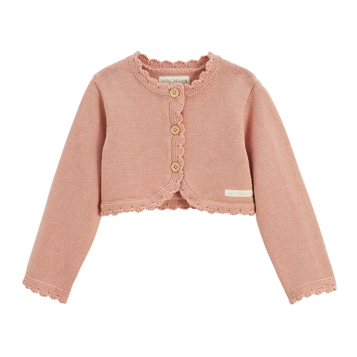 Gilet enfant en tricot Poésie d'été rose, PETIT BEGUIN