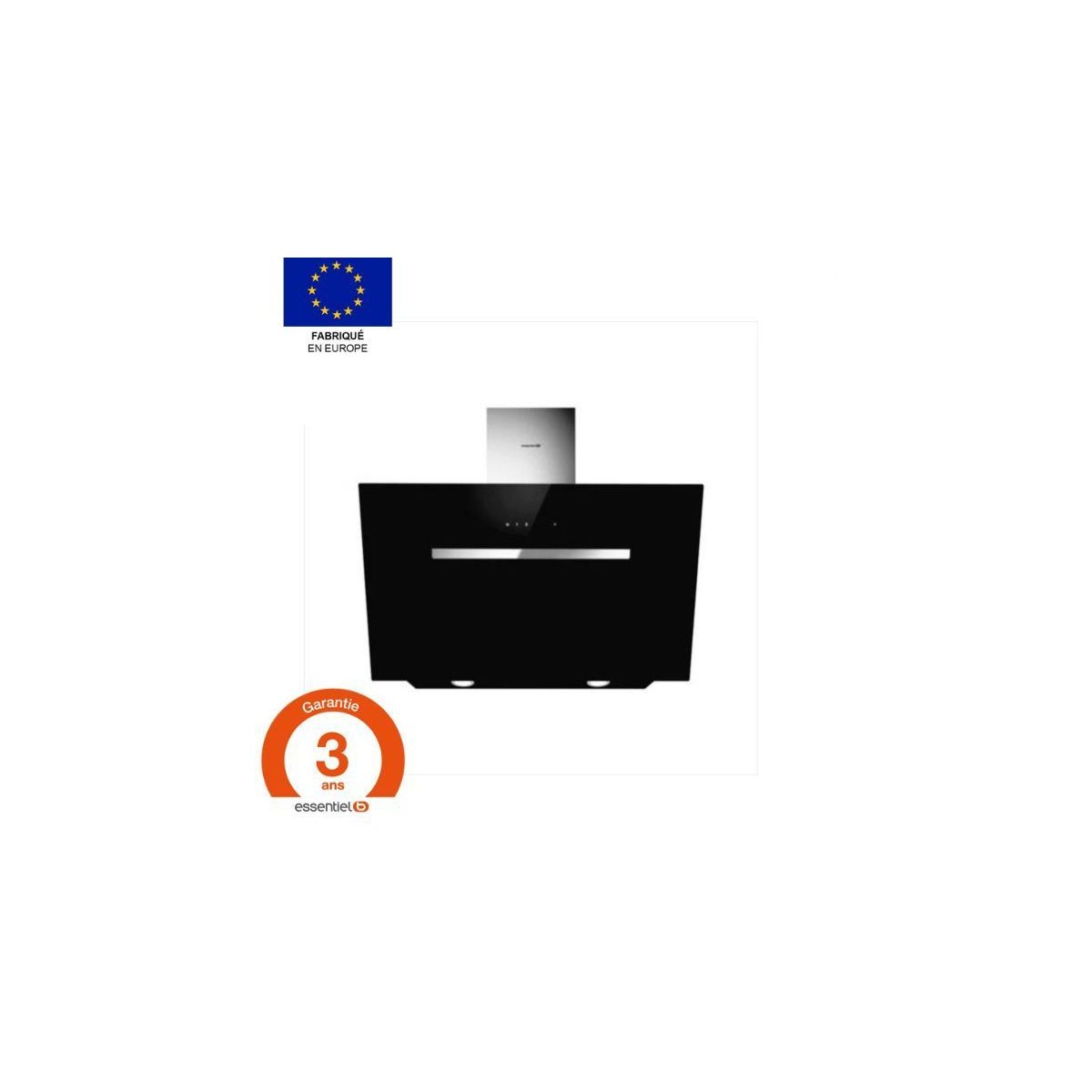 Hotte décorative murale inclinée EHDD 914ni couleur unique, ESSENTIEL B