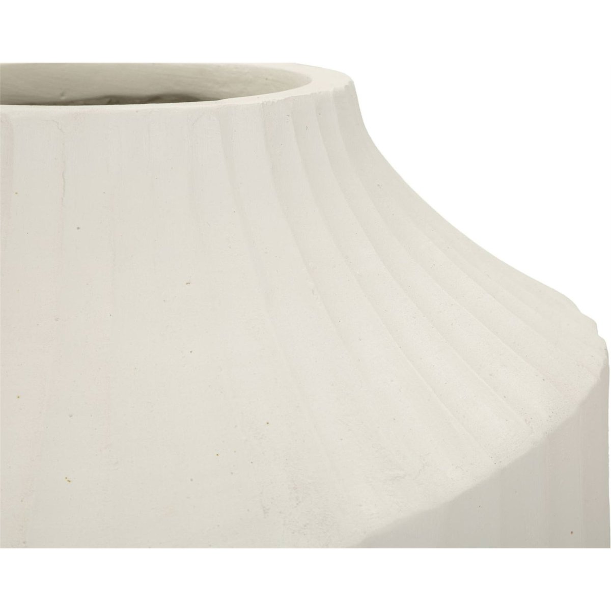 Vase sculptural côtelé effet relief MODERN crème, RECOLLECTION