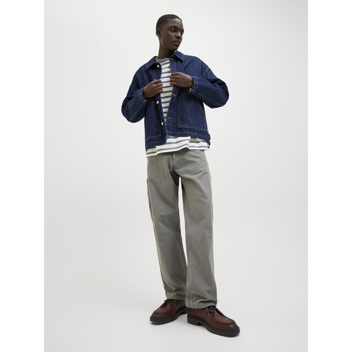 Pantalon Worker grise - mulled basil 1, JACK & JONES