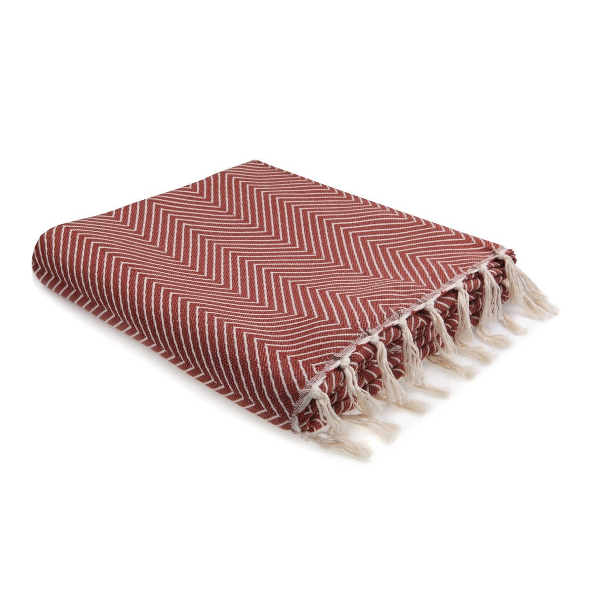 Plaid coton AMSTERDAM rouge tomette, FEBRONIE