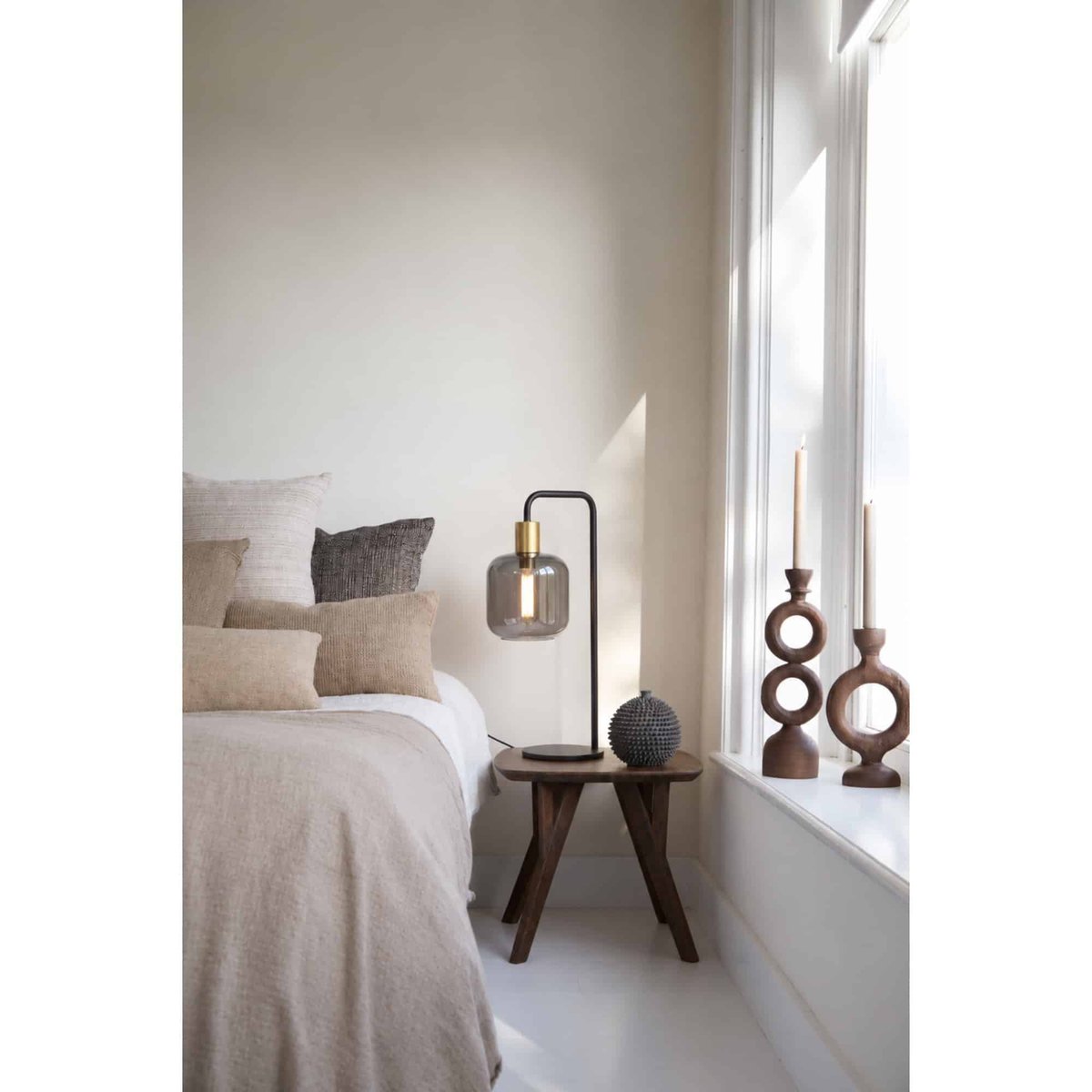 Lampe À Poser Métal LEKAR bronze antique, LIGHT & LIVING