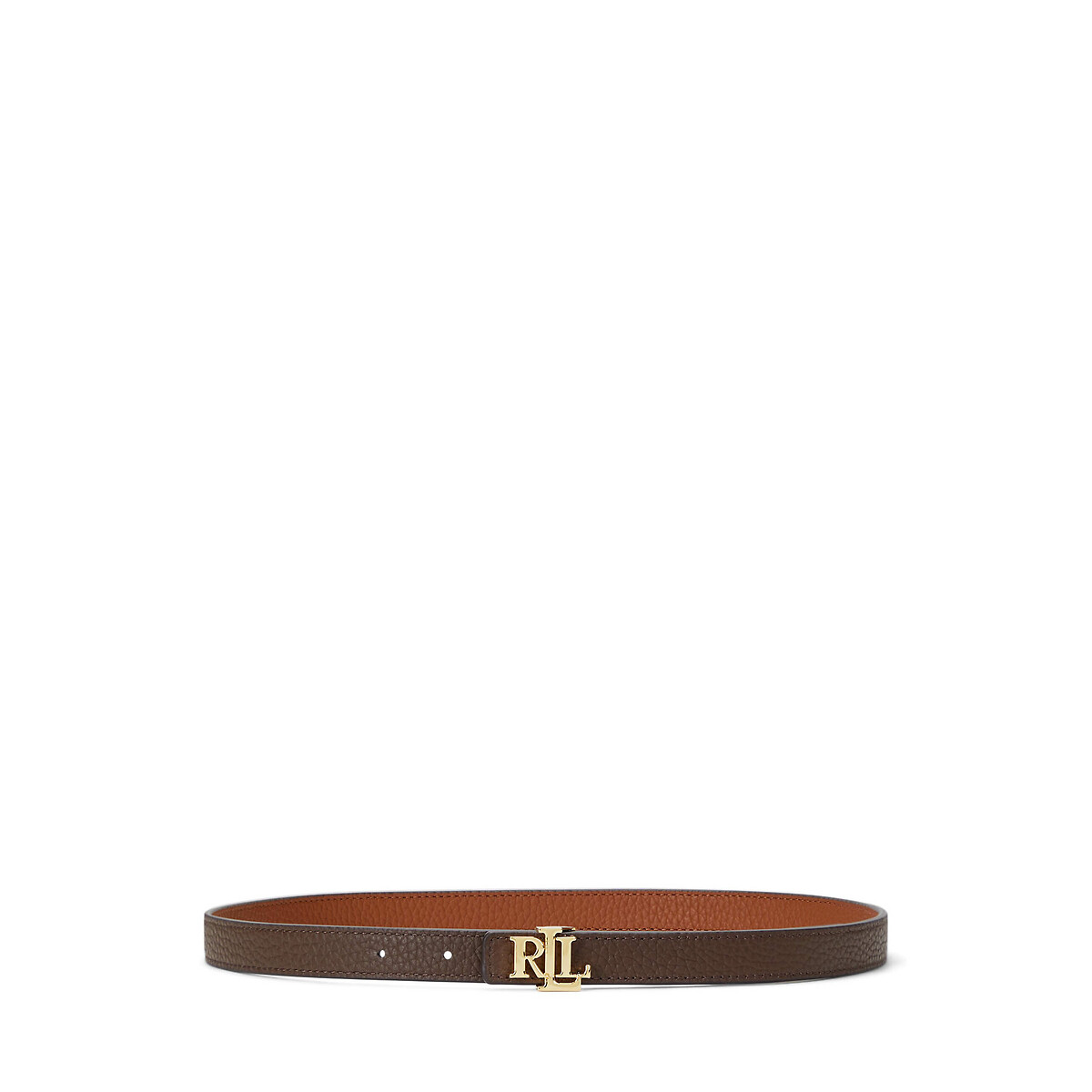 Ceinture réversible fine en cuir avec logo camel, LAUREN RALPH LAUREN