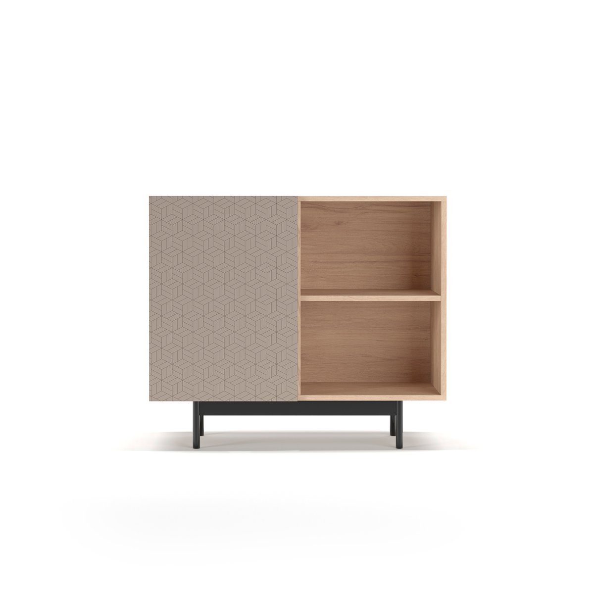 Buffet porte sérigraphie, PRINTED chêne clair-taupe, HERDASA