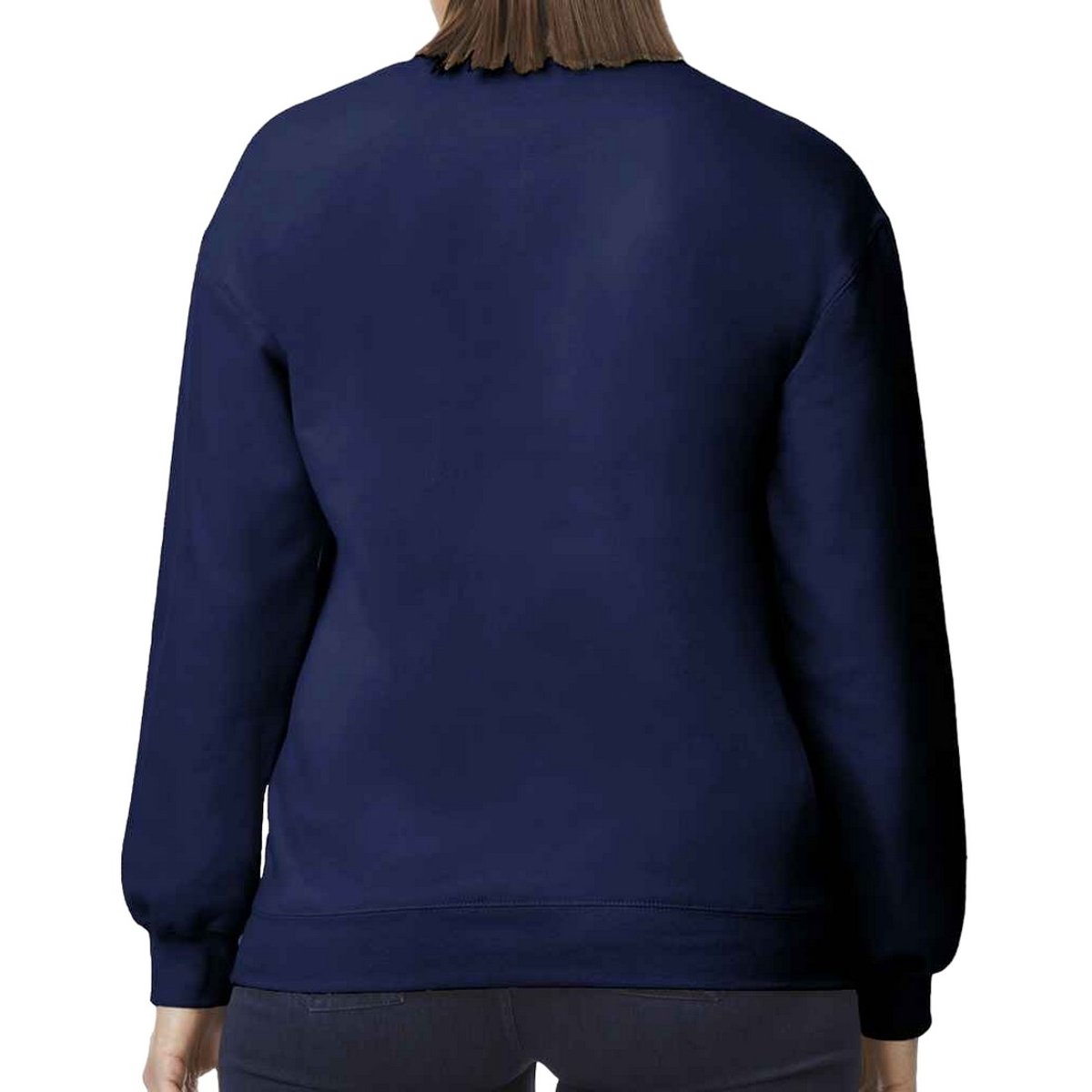Sweat uni à col ras-du-cou SOFTSTYLE bleu marine, GILDAN