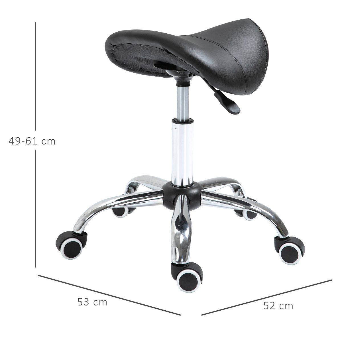 Tabouret de salon Métal Noir noir, HOMCOM