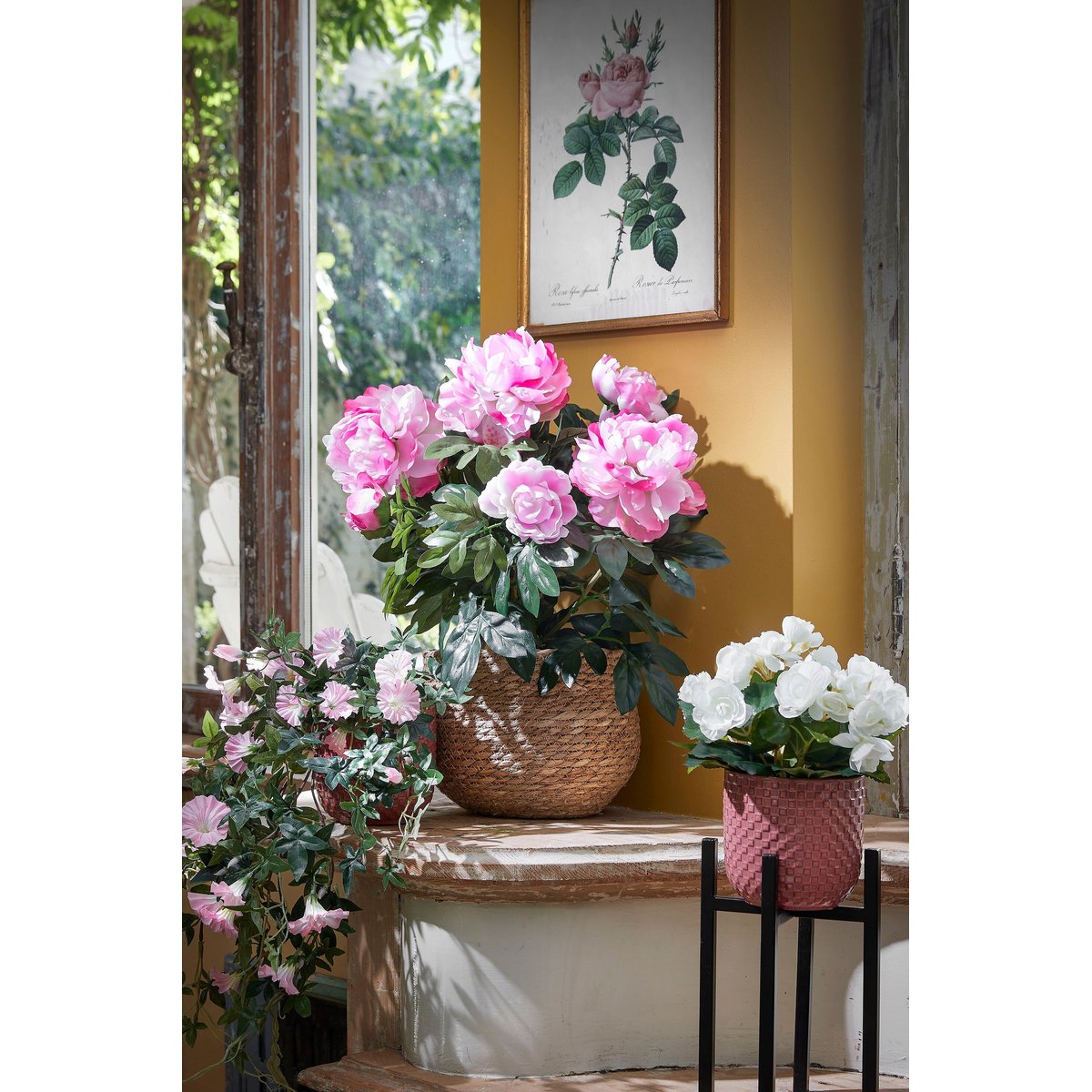 Support pour plantes H55 cm ASCOT noir, MICA DECORATIONS