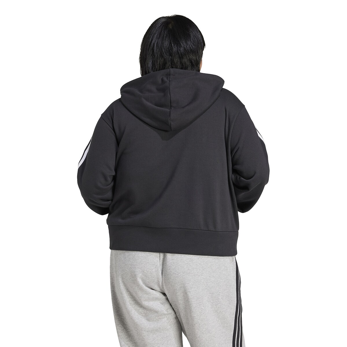 Sweat à capuche zippé Essentials 3-Stripes (Grande noir, ADIDAS SPORTSWEAR