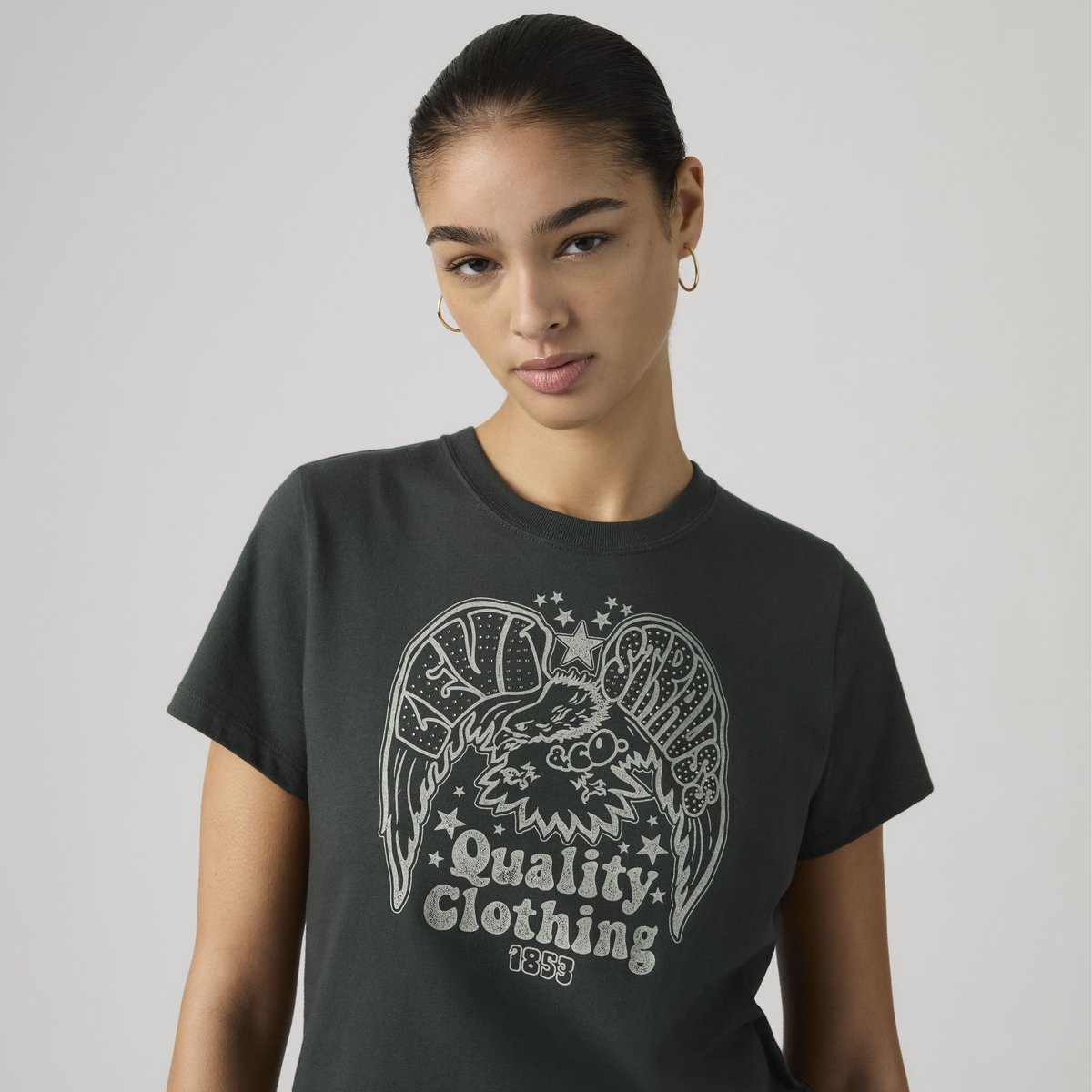 T-shirt graphique Favorite noir - rhinestone eagle reissue pirate black, LEVI'S