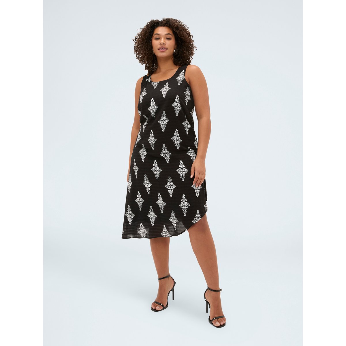 Robe sans manches à imprimé noir, FIORELLA RUBINO