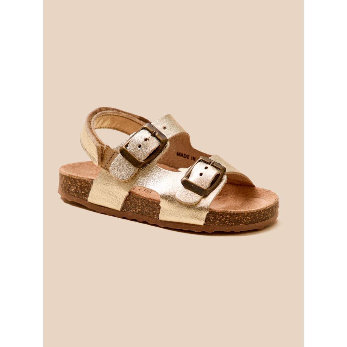 Sandales en cuir dore, CYRILLUS