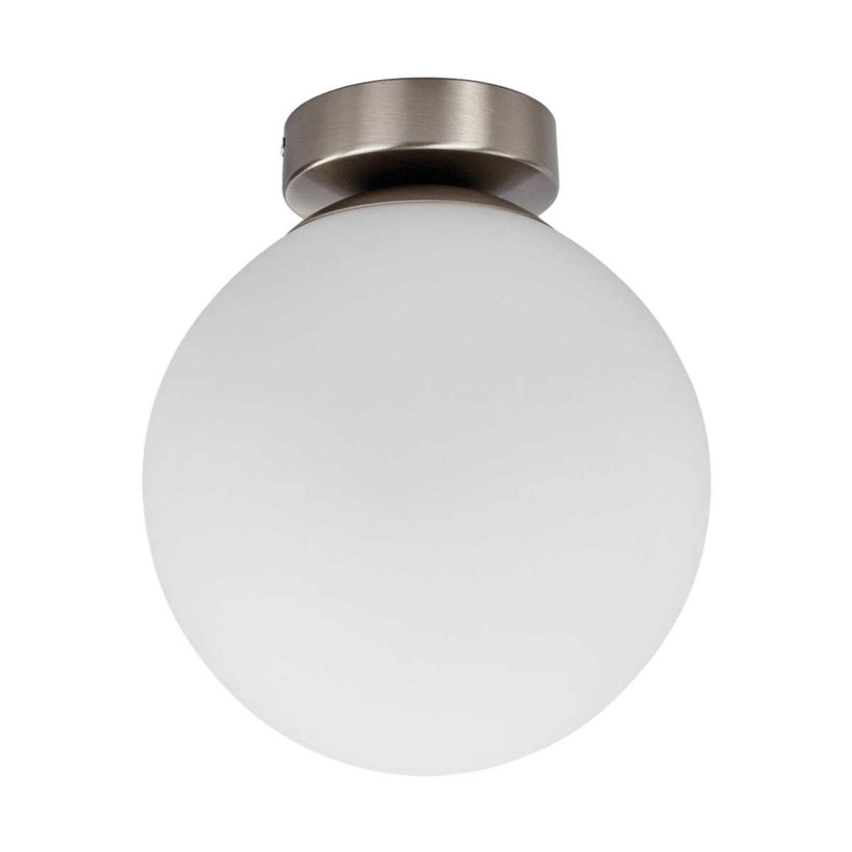 Plafonnier en verre moderne, Lennie blanc, nickel mat, LINDBY