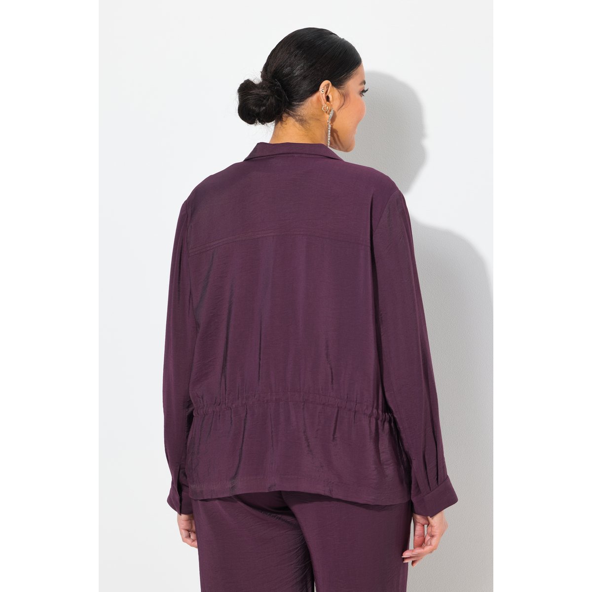 Veste en tissu « martelé » prune foncé, ULLA POPKEN