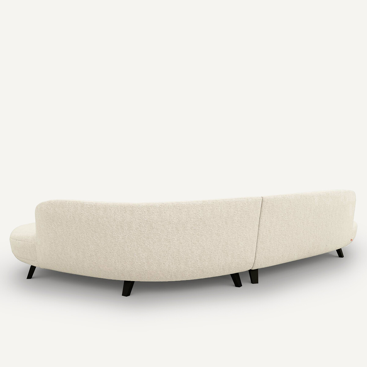 Canapé d’angle en tissu polyester bouclette, ROSEBURY craie, AM.PM X EMMANUEL GALLINA