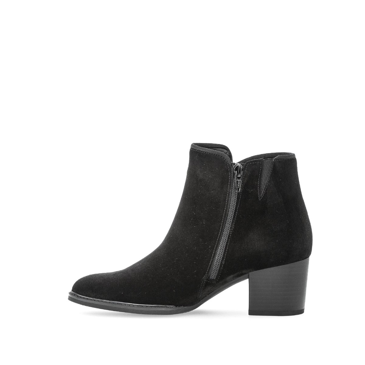 Bottines en cuir à talon décroché noir velours, GABOR