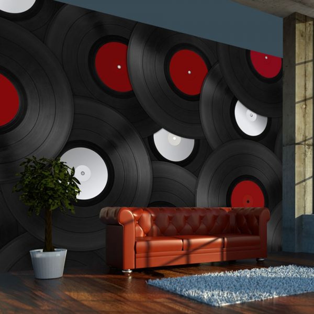 Papier peint intissé panoramique Hobby Vinyls: Retro noir, EDEN