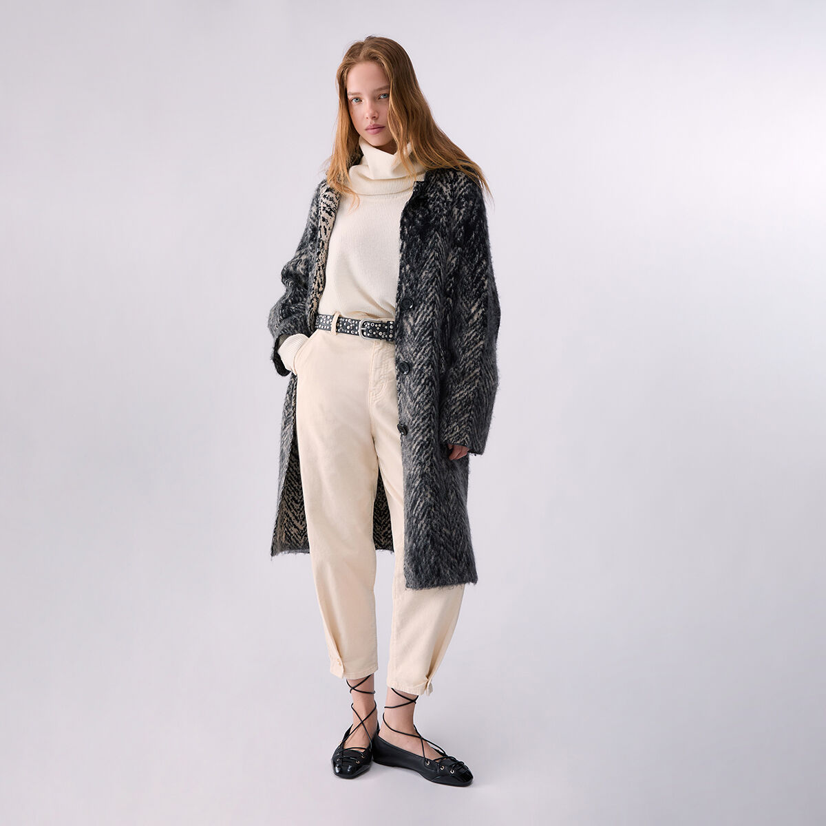 Pantalon boyfriend en velours angora, LIU JO