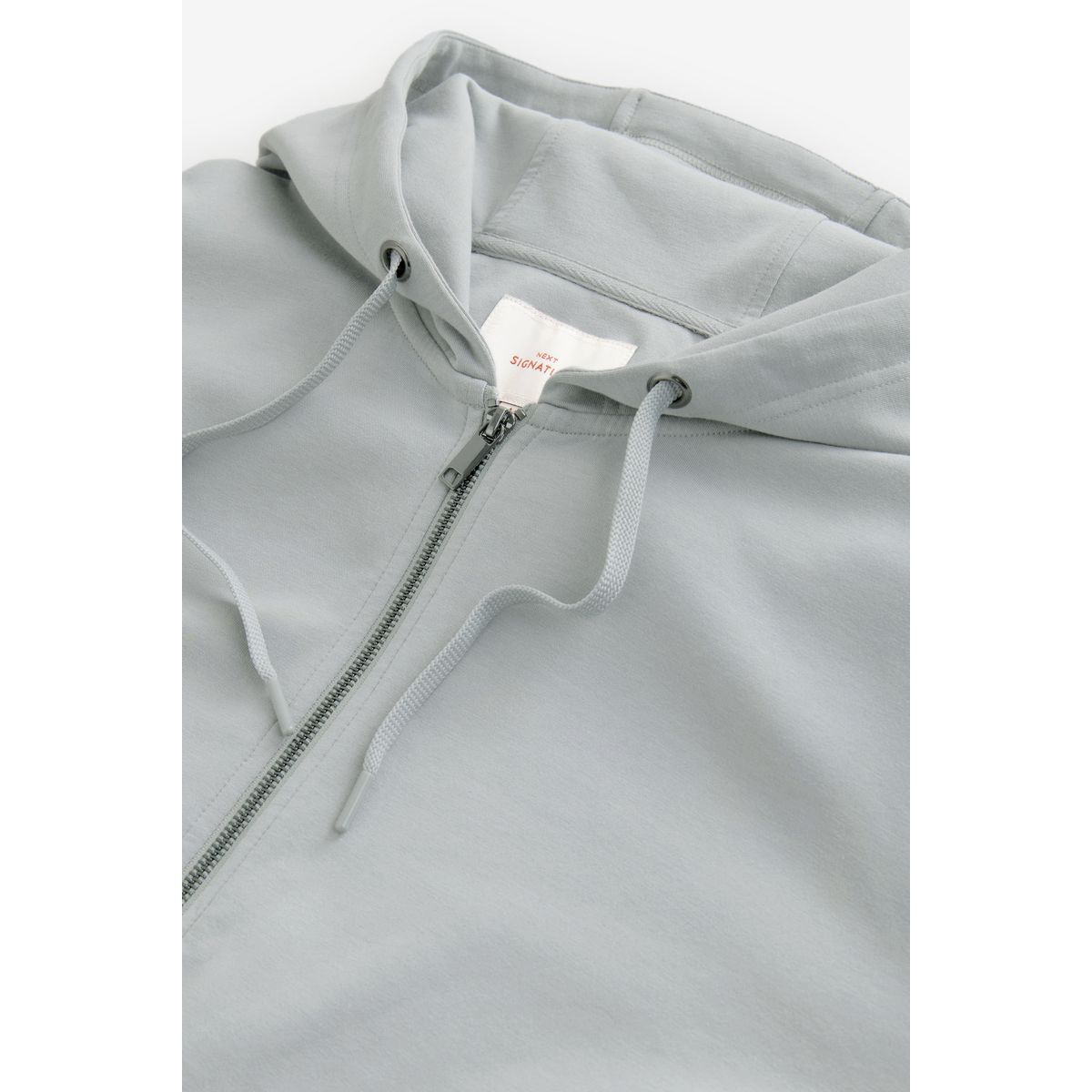 Sweat à capuche zippé en modal doux Signature gris glacé, NEXT