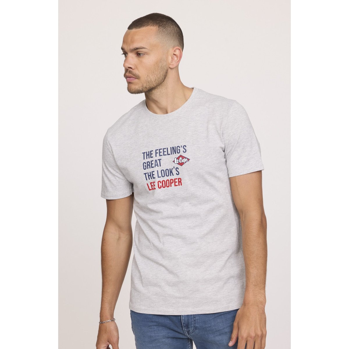 T-shirt manches courte coton regular ALEKO gris, LEE COOPER