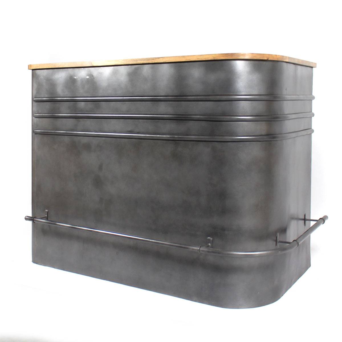 Meuble bar en angle en métal LOCKER gris, MADE IN MEUBLES