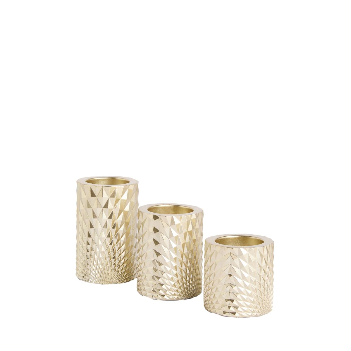 Porte-bougie chauffe-plat hexagonal, lot de 3 doré, NEXT