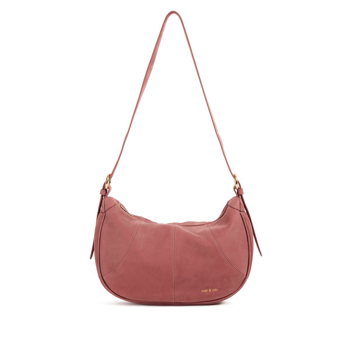 Sac à bandoulière en cuir TARA vieux rose, NAT & NIN