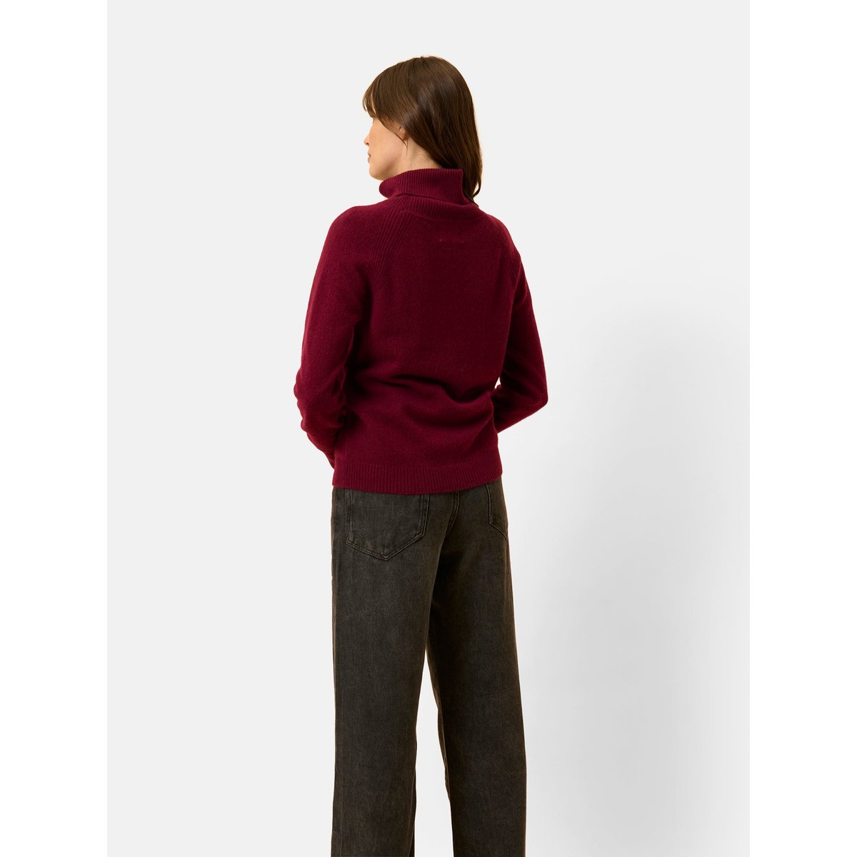 Gilet Zippé Capuche Bordeaux Debbie bordeaux, JUST CASHMERE