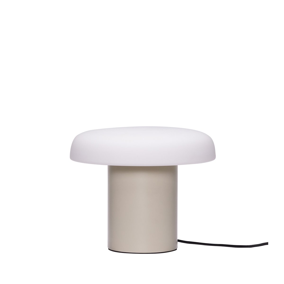 Lampe de table en verre et fer ATELIERS sable/blanc, HUBSCH