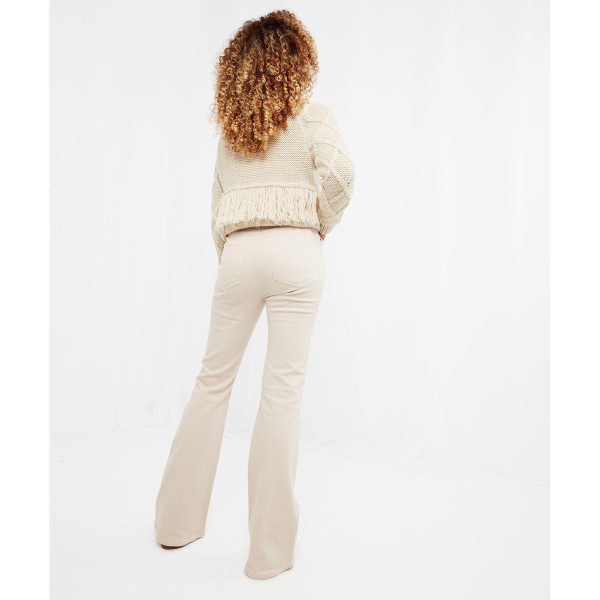 Jean évasé Taille Haute Neutre beige, JOE BROWNS