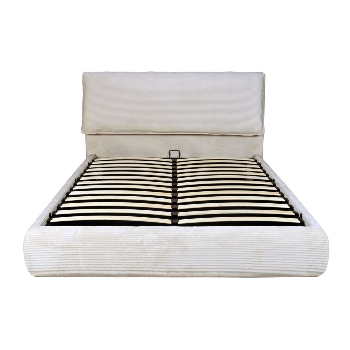 Lit coffre velours côtelé beige, TERRE DE NUIT