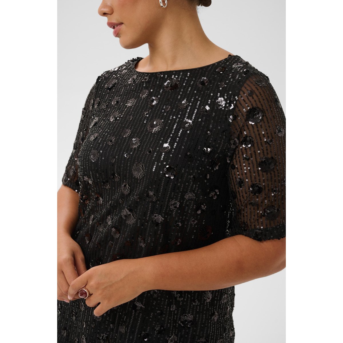 Blouse à manches courtes noir black, KAFFE CURVE