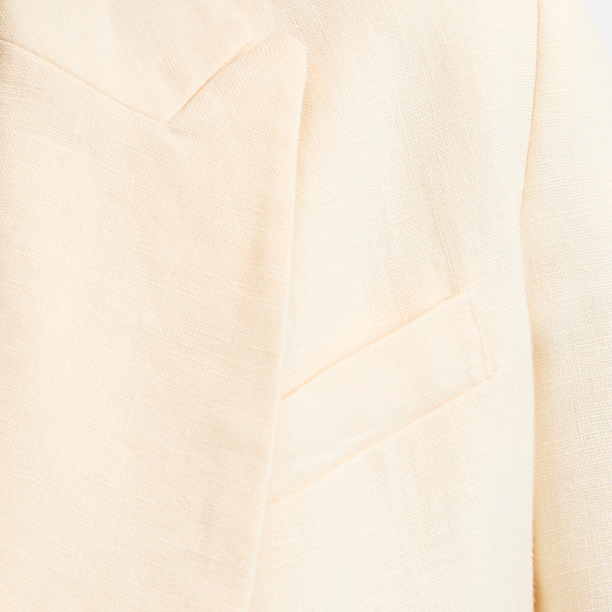 Blazer croisé coupe ample en lin jaune pastel, LA REDOUTE COLLECTIONS